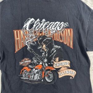 Vintage Harley Davidson Chicago T Shirt Mens Large Biker Motorcycle 2000s Punk